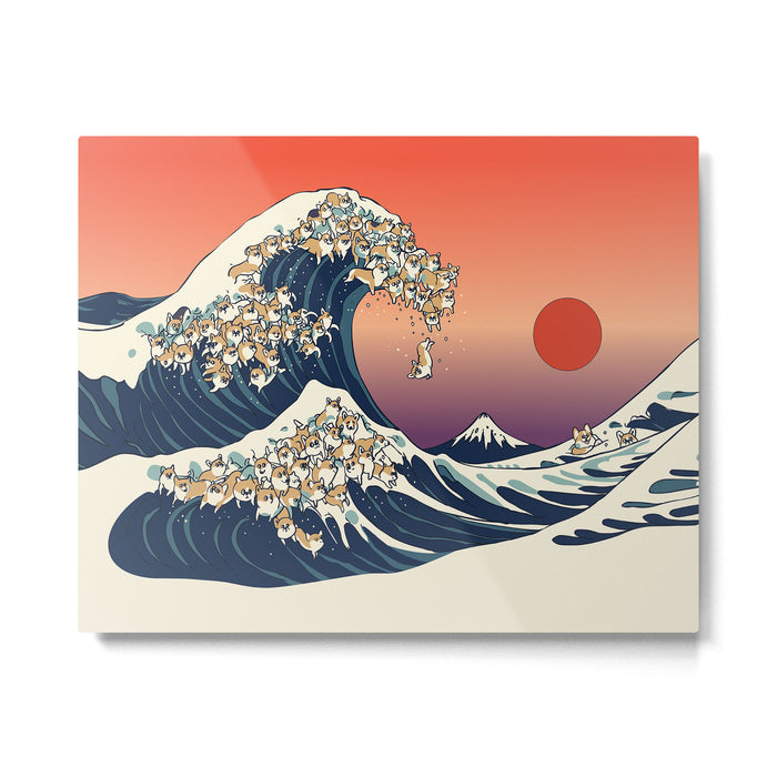 The Great Wave of Corgis Metal Print Gallery Image 1