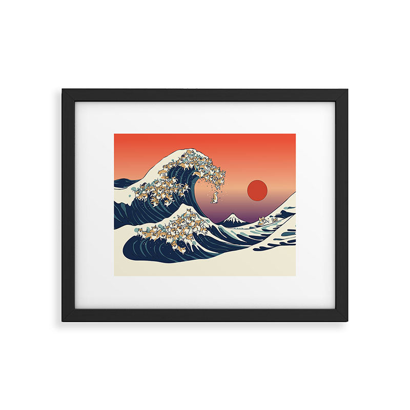 The Great Wave of Corgis Framed Art Print Gallery Image 4
