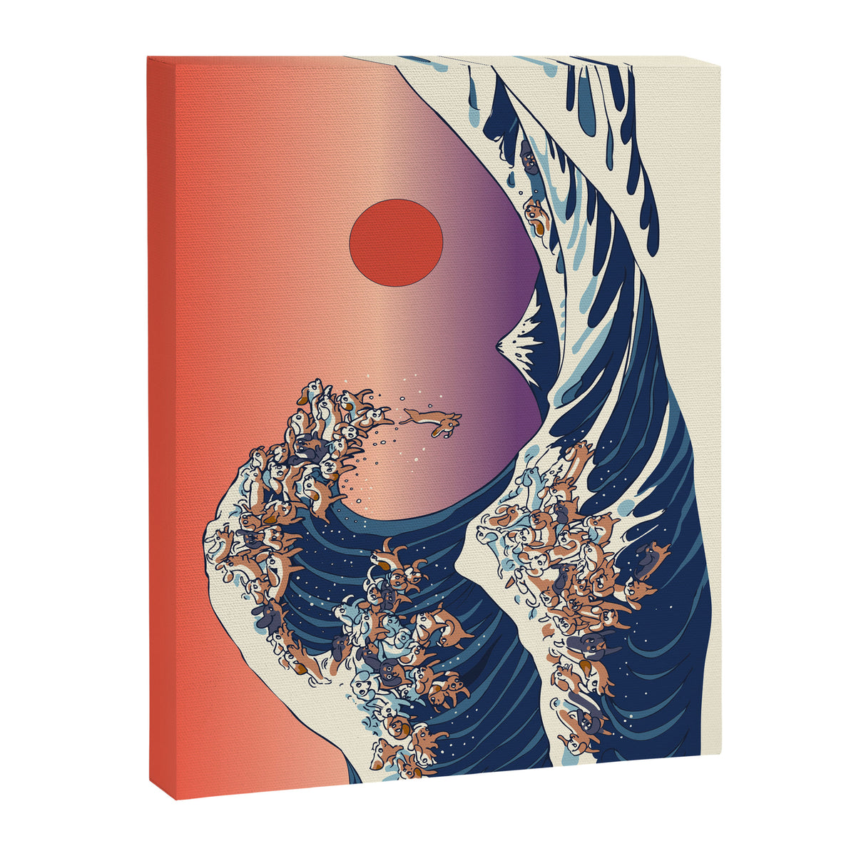 The Great Wave of Dachshunds Canvas Print Gallery Image 8