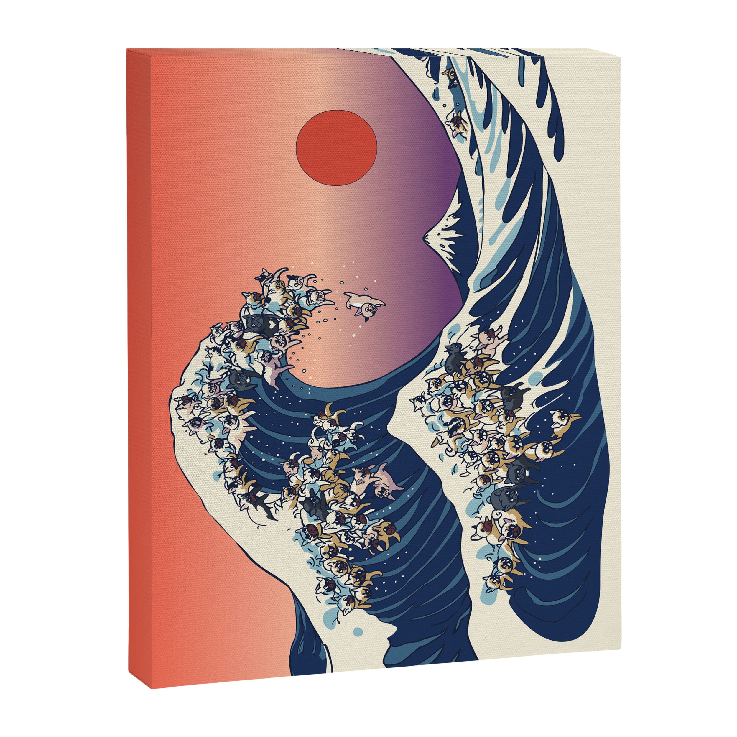 The Great Wave Of  French Bulldog Canvas Print Gallery Image 8