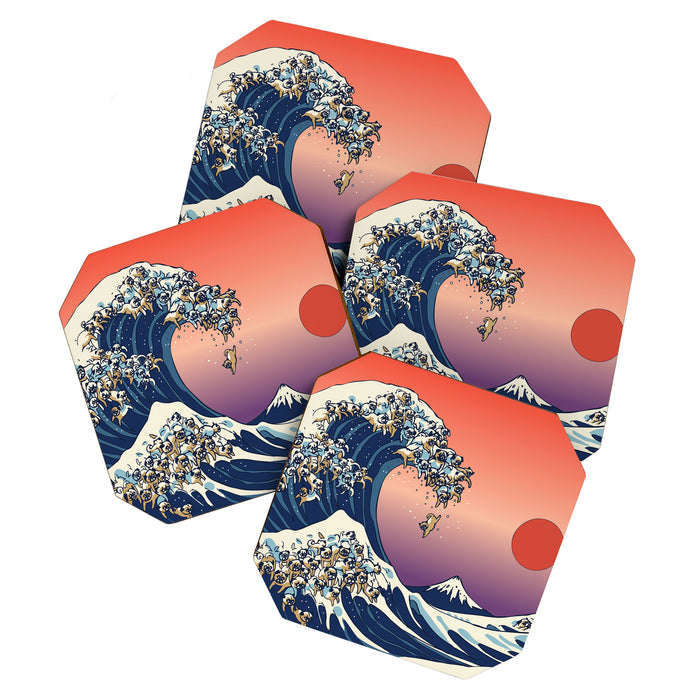 The Great Wave of Pug Coaster Gallery Image 1