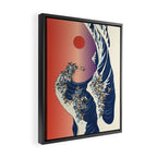 The Great Wave of Pug Framed Canvas Print Gallery Image 2