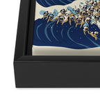 The Great Wave of Pugs Vanilla Sky Framed Canvas Print Gallery Image 3