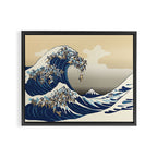 The Great Wave of Pugs Vanilla Sky Framed Canvas Print Gallery Image 14