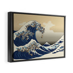 The Great Wave of Pugs Vanilla Sky Framed Canvas Print Gallery Image 2
