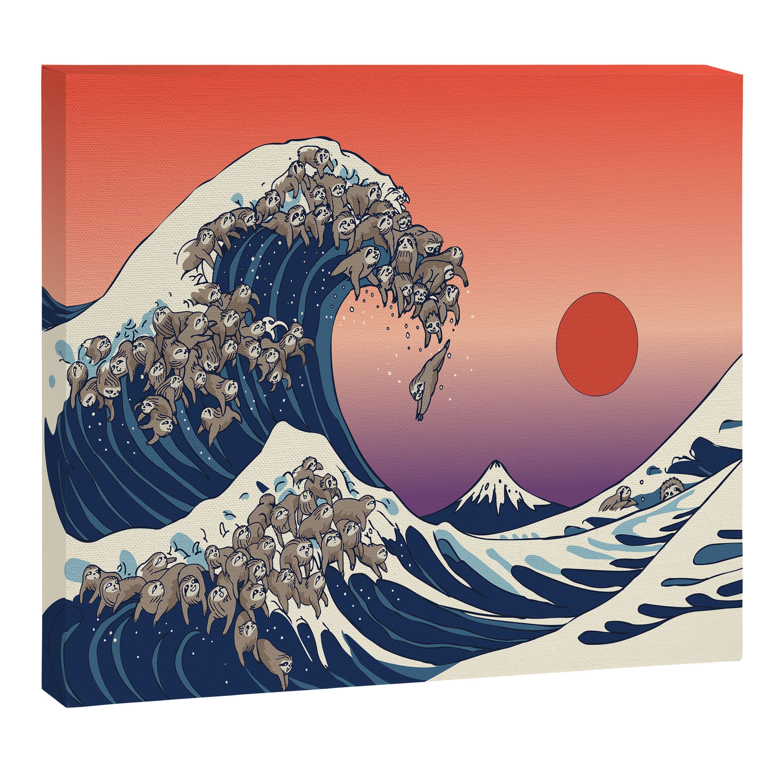 The Great Wave of Sloth Canvas Print Gallery Image 14