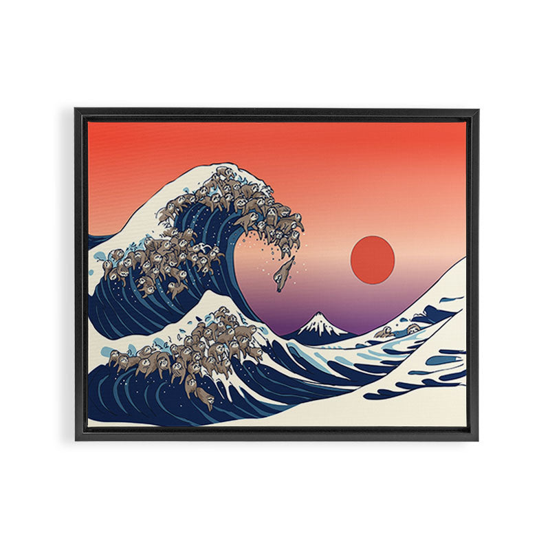 The Great Wave of Sloth Framed Canvas Print Gallery Image 14