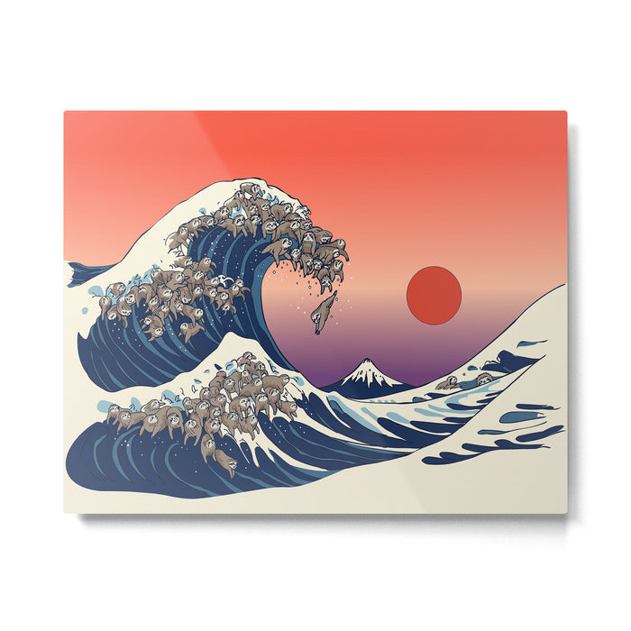 The Great Wave of Sloth Metal Print Gallery Image 1