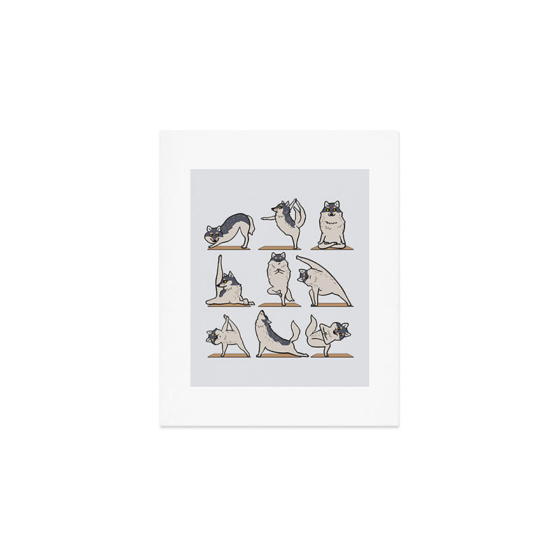 Wolf Yoga Art Print Gallery Image 1