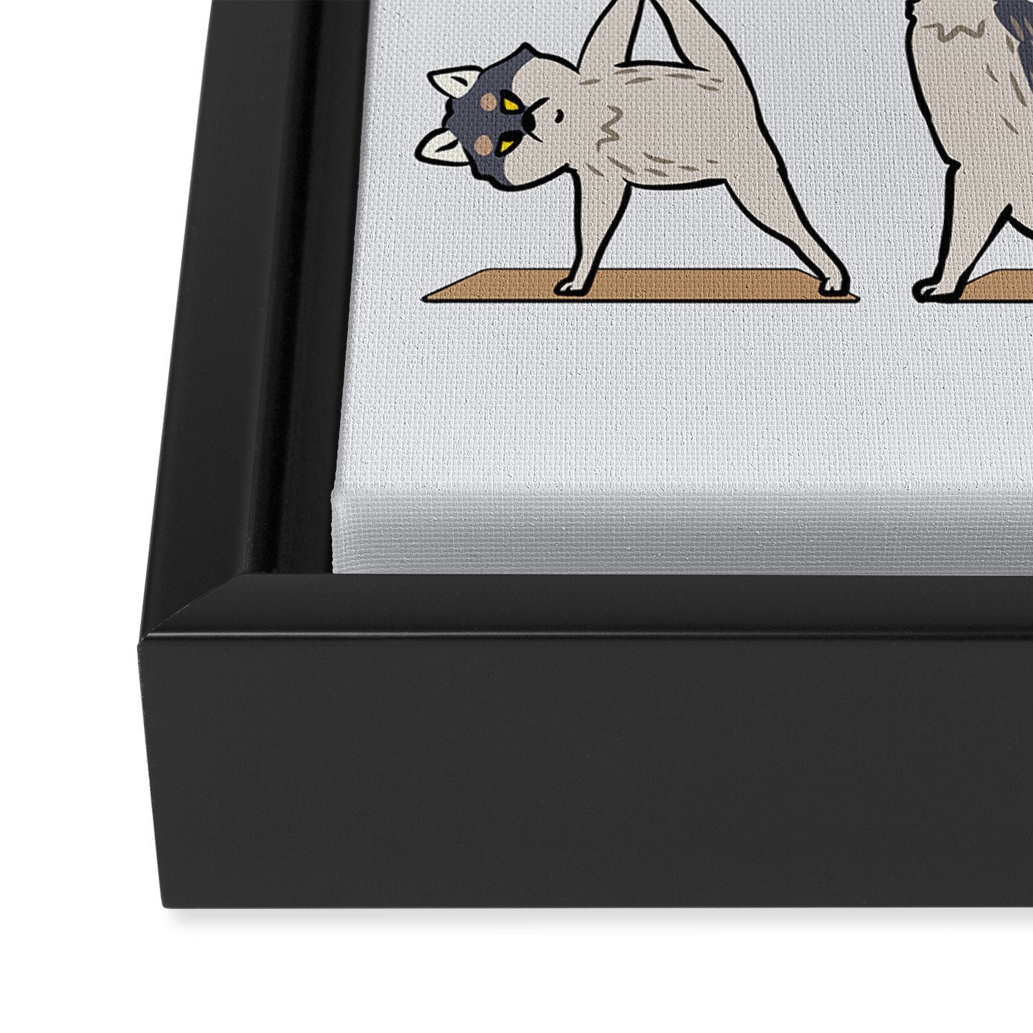 Wolf Yoga Framed Canvas Print Gallery Image 3
