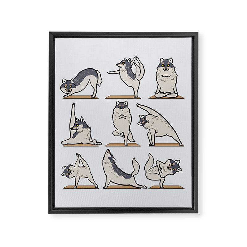 Wolf Yoga Framed Canvas Print Gallery Image 6