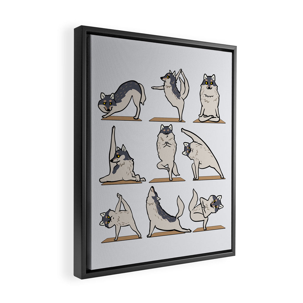 Wolf Yoga Framed Canvas Print Gallery Image 2