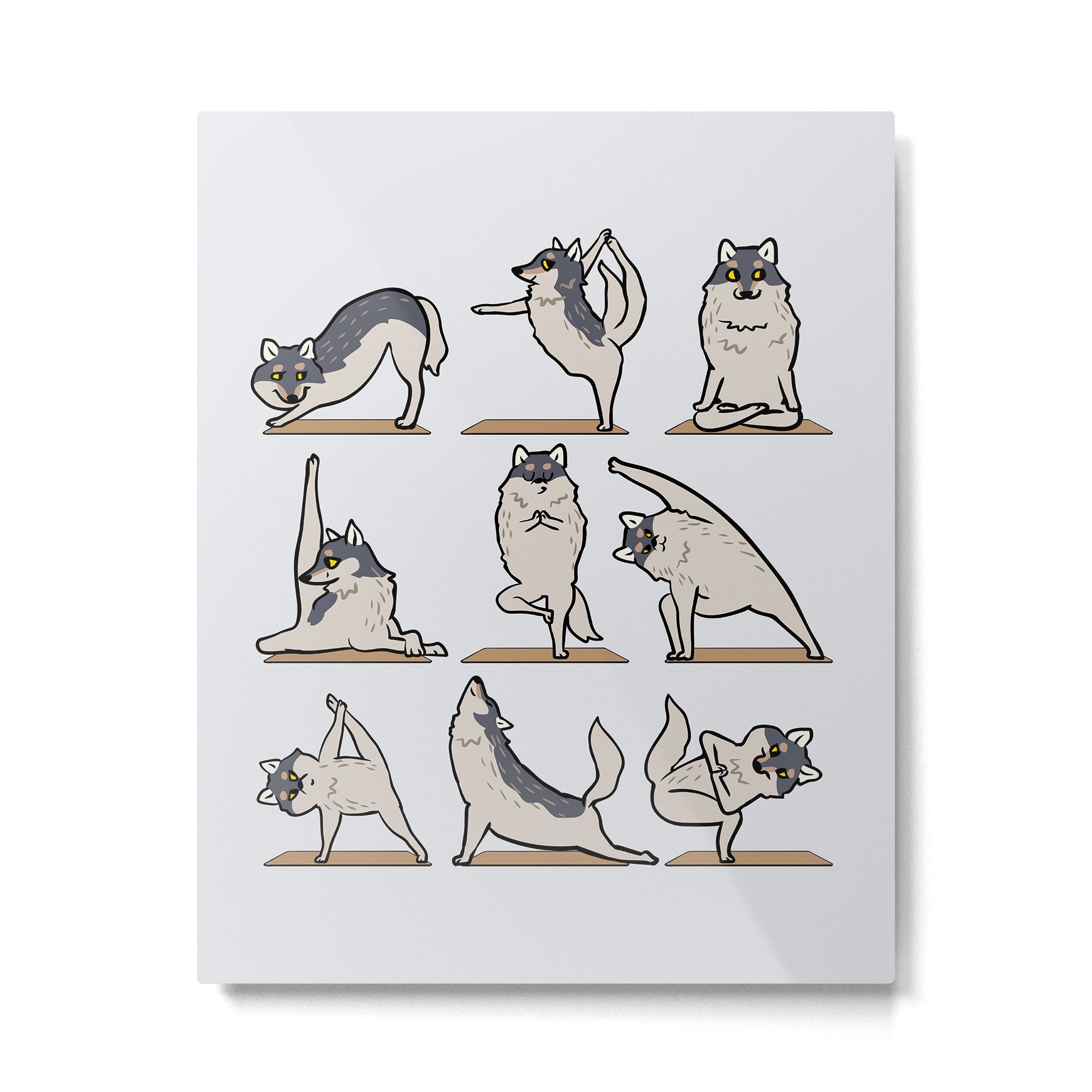 Wolf Yoga Metal Print Gallery Image 4