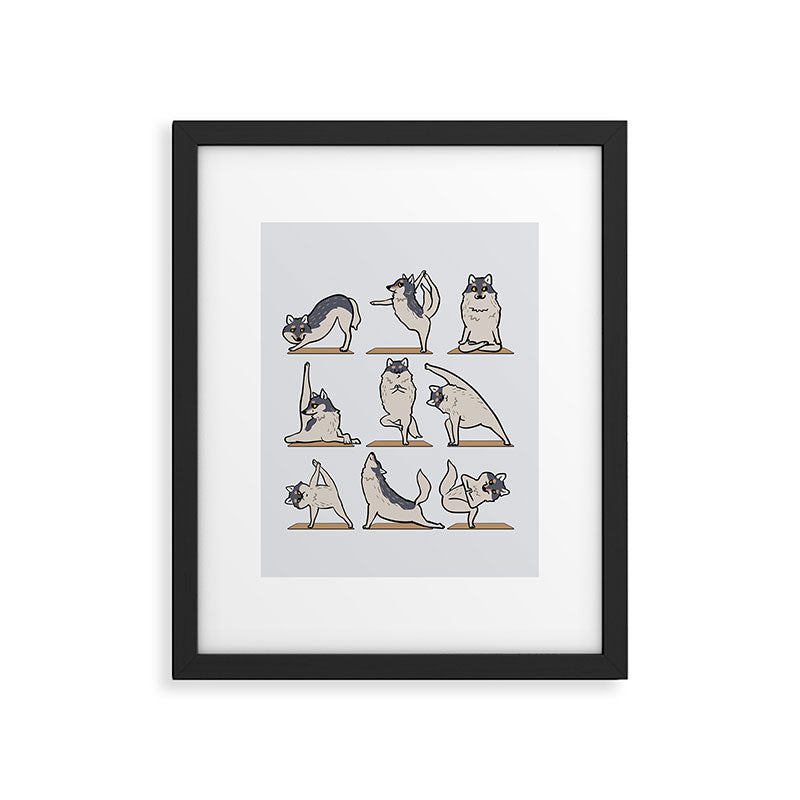 Wolf Yoga Framed Art Print Gallery Image 5