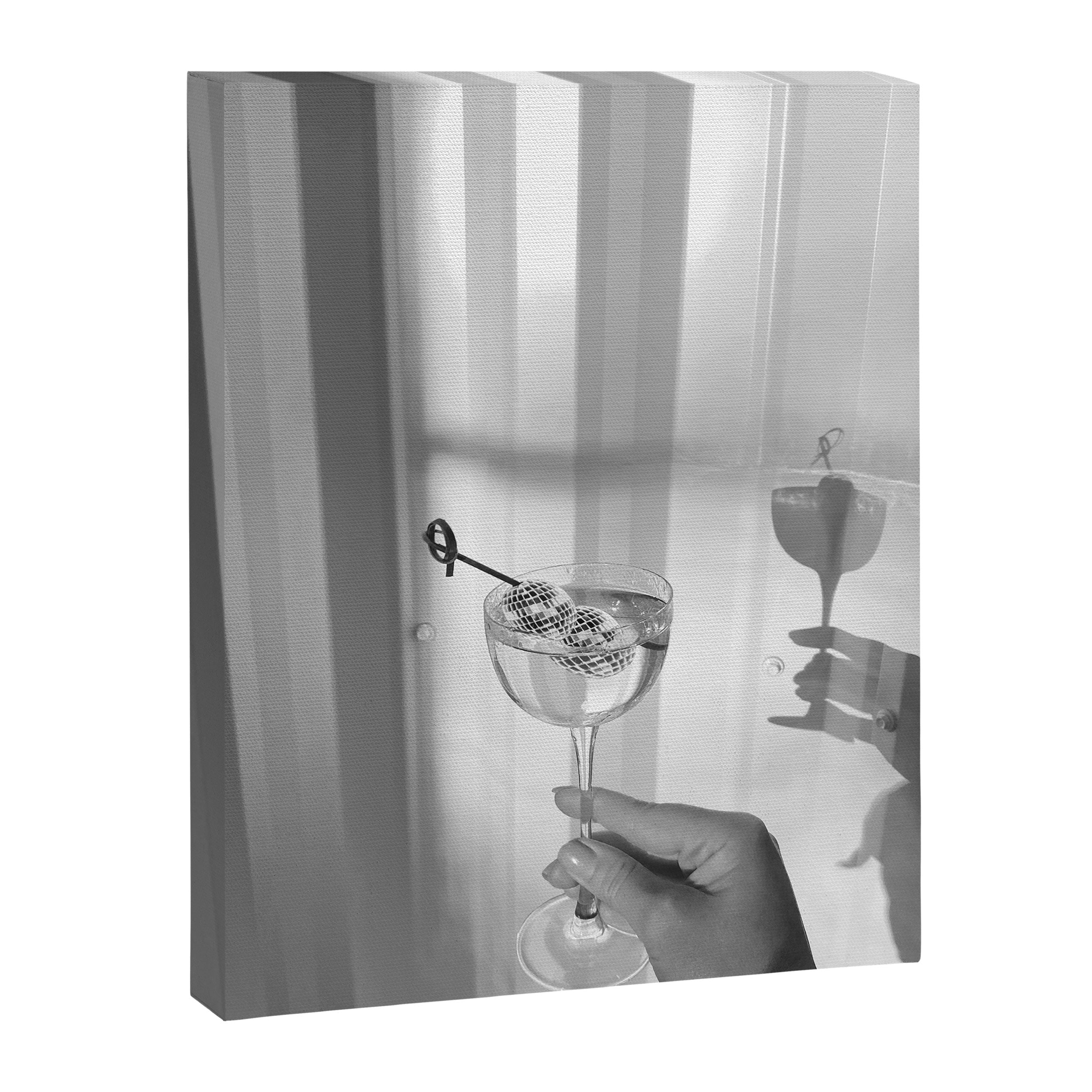 Disco Martini B&W Canvas Print Gallery Image 6