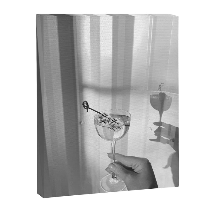Disco Martini B&W Canvas Print Gallery Image 1