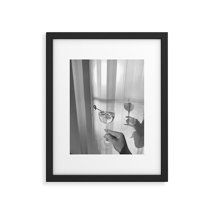 Disco Martini B&W Framed Art Print Gallery Image 1