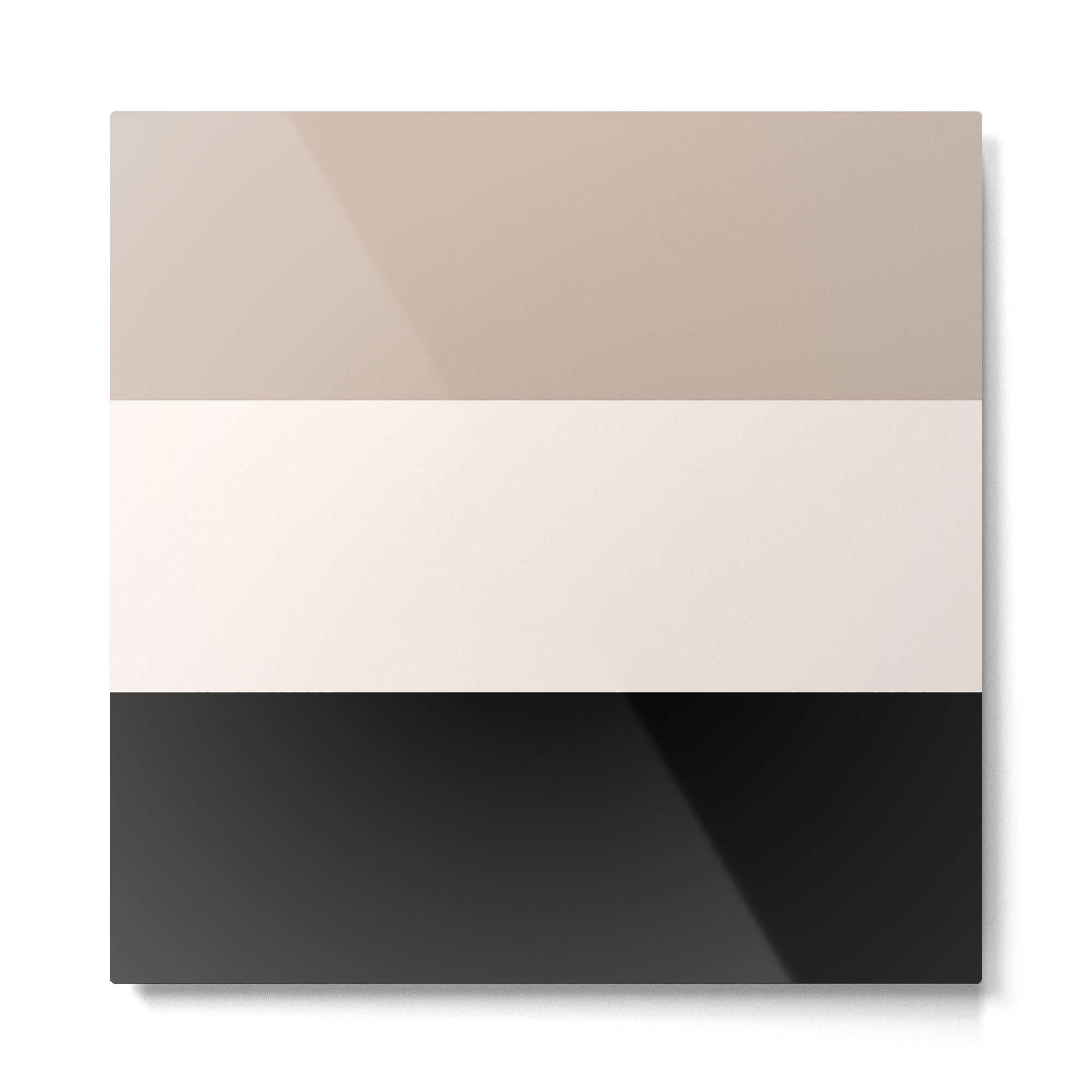 black tan cream bold stripes Metal Print Gallery Image 2