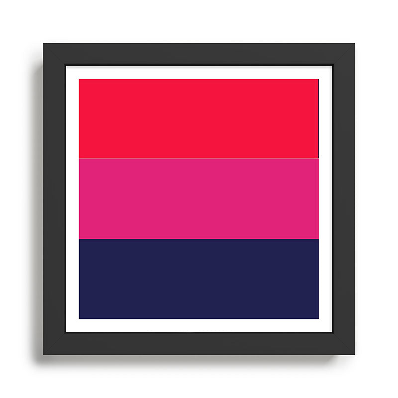 cherry red hot pink navy blue Framed Art Print Gallery Image 1