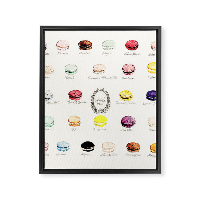 laduree macaron menu Framed Canvas Print Gallery Image 1