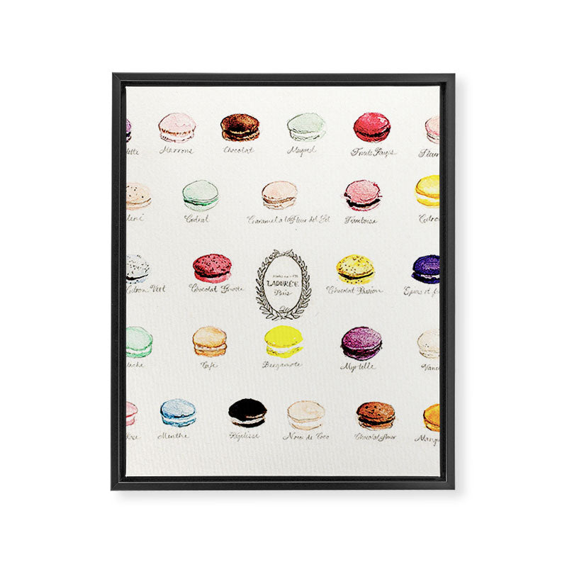 laduree macaron menu Framed Canvas Print Gallery Image 8