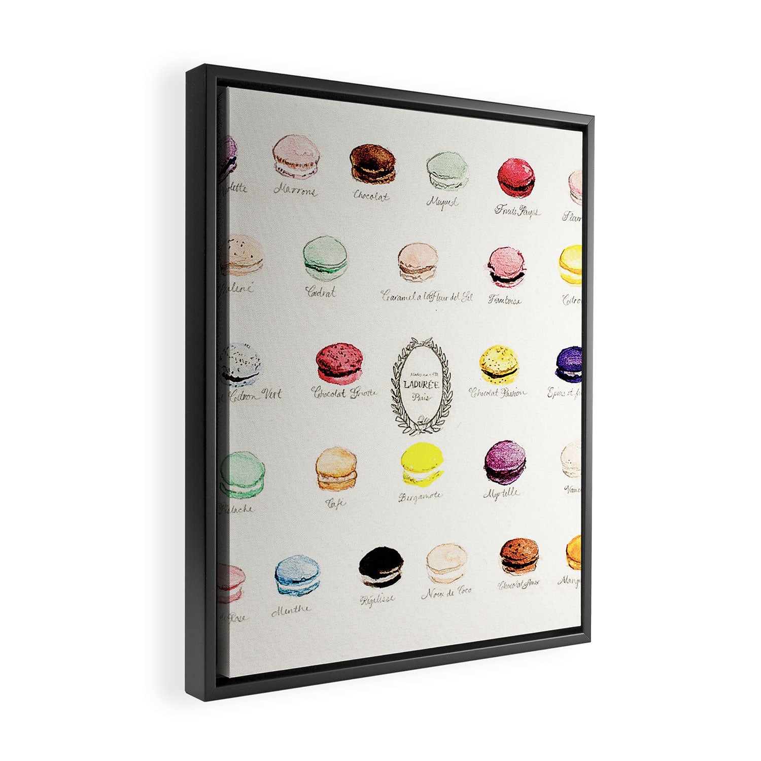 laduree macaron menu Framed Canvas Print Gallery Image 2
