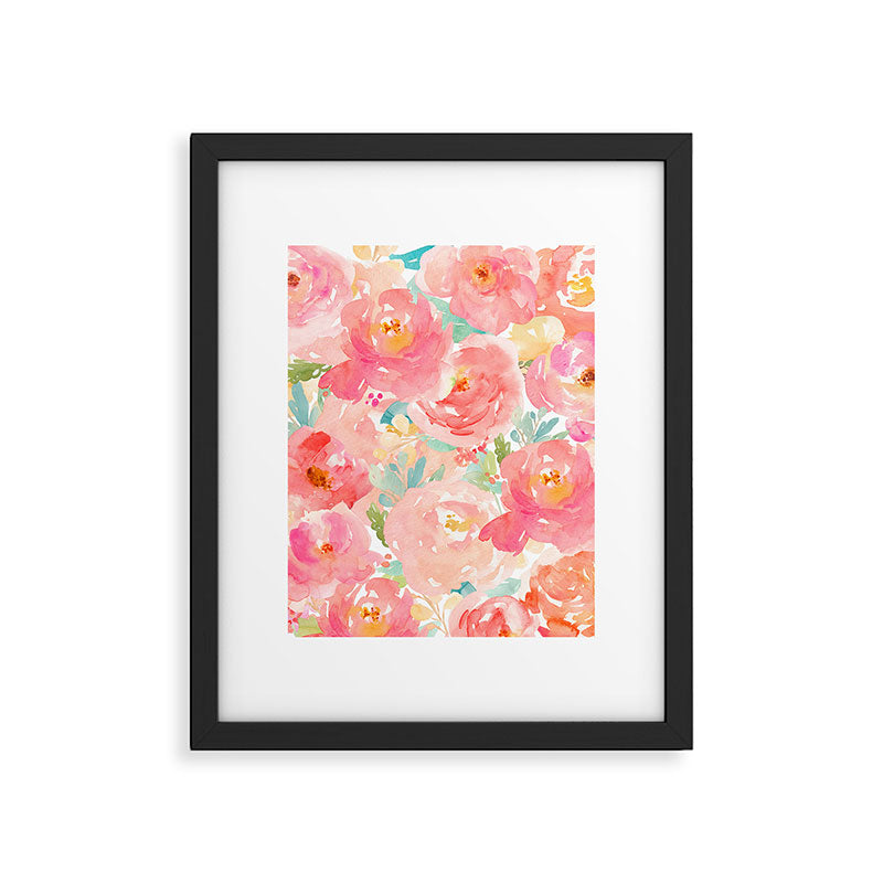 Preppy Pink Peonies Framed Art Print Gallery Image 6