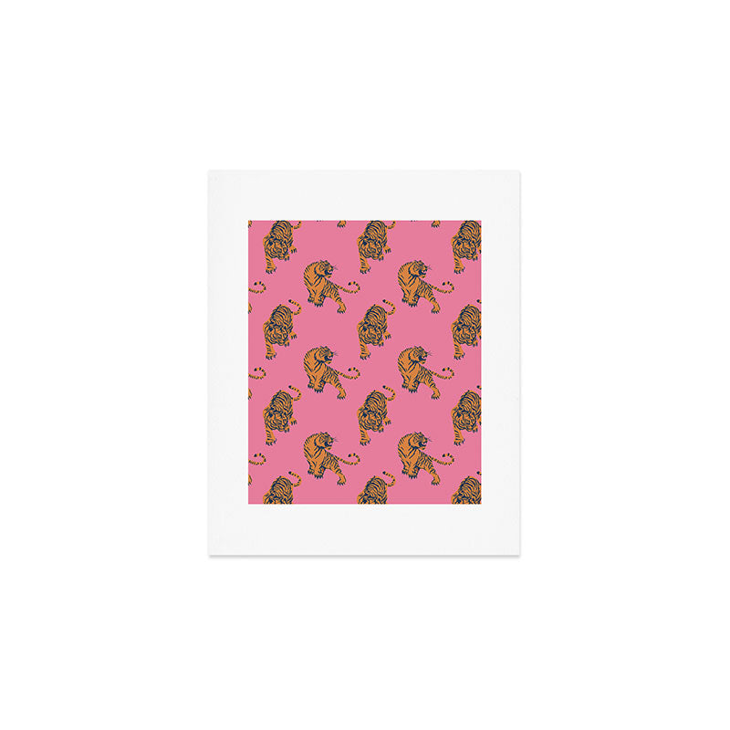 tiger print pink Art Print Gallery Image 1