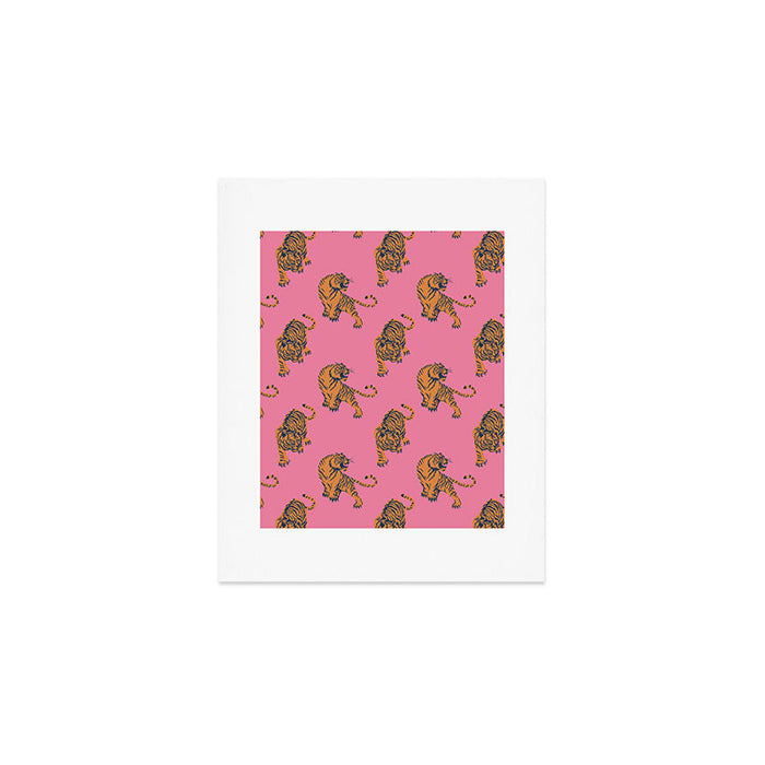 tiger print pink Art Print Gallery Image 1