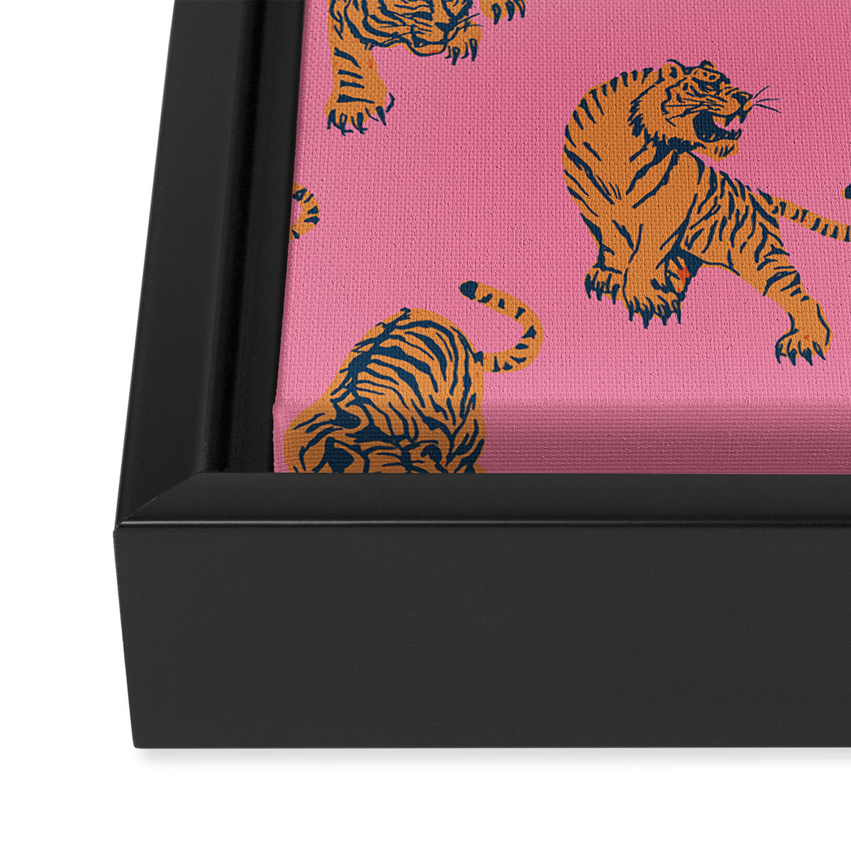 tiger print pink Framed Canvas Print Gallery Image 3
