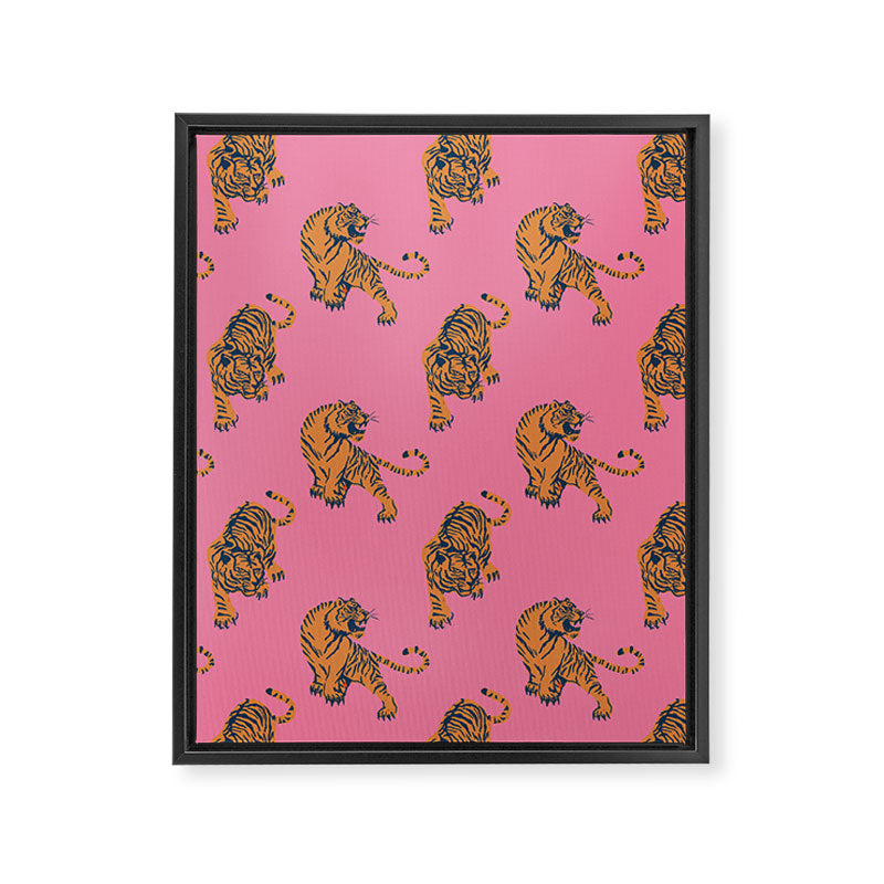 tiger print pink Framed Canvas Print Gallery Image 8