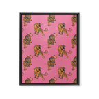 tiger print pink Framed Canvas Print Gallery Image 8