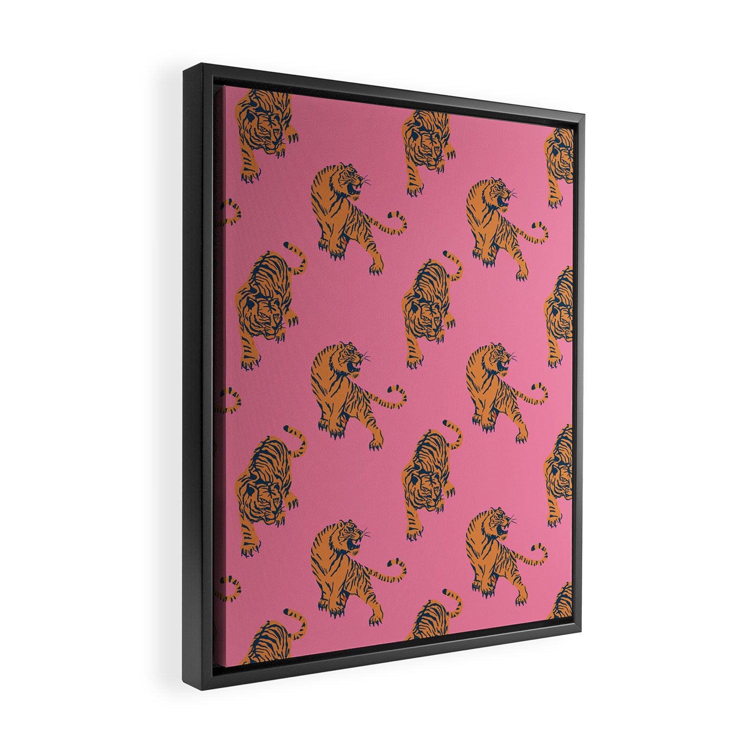 tiger print pink Framed Canvas Print Gallery Image 2