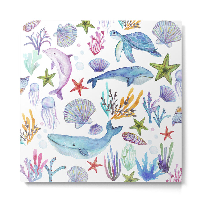 under the sea watercolor Metal Print Gallery Image 1
