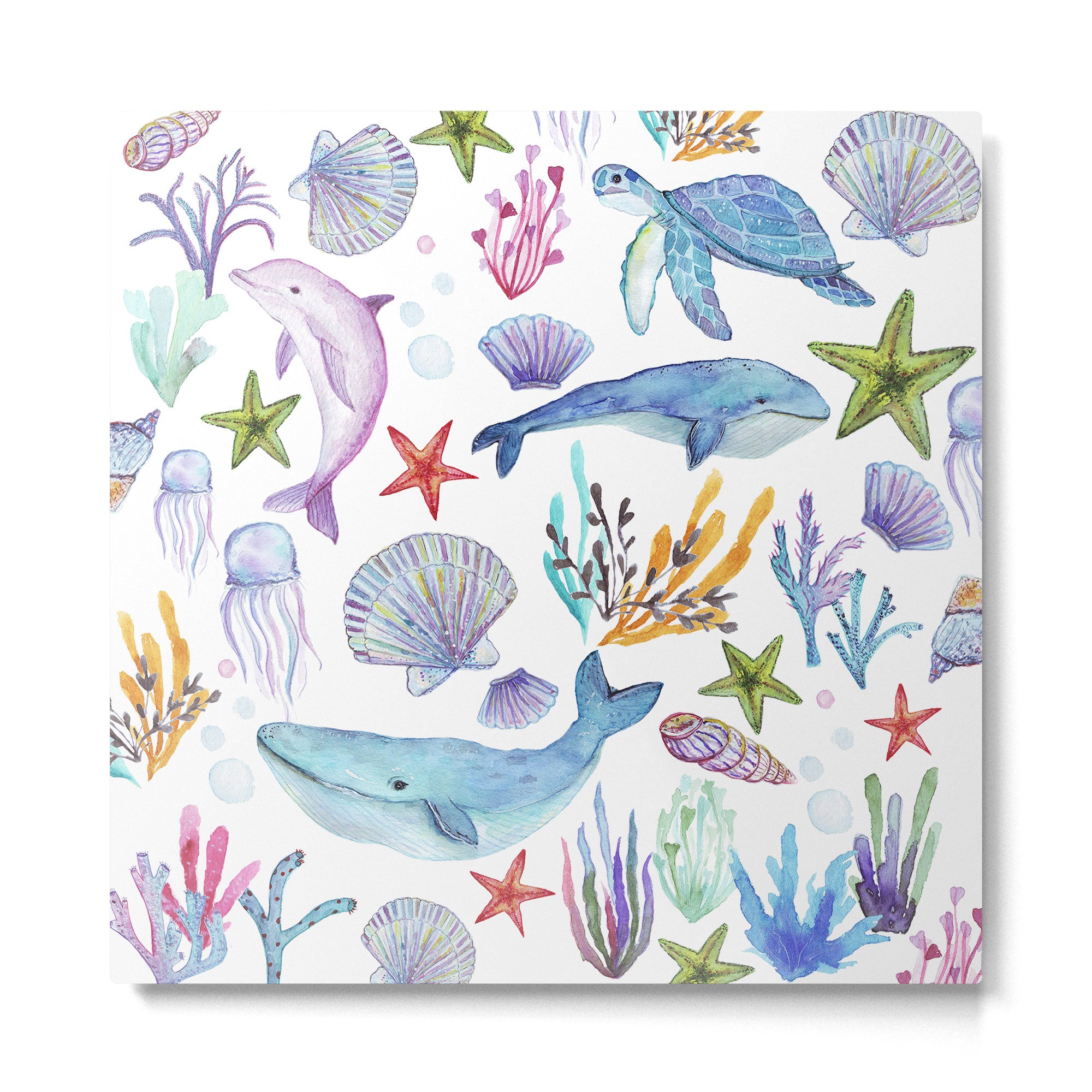 under the sea watercolor Metal Print Gallery Image 2