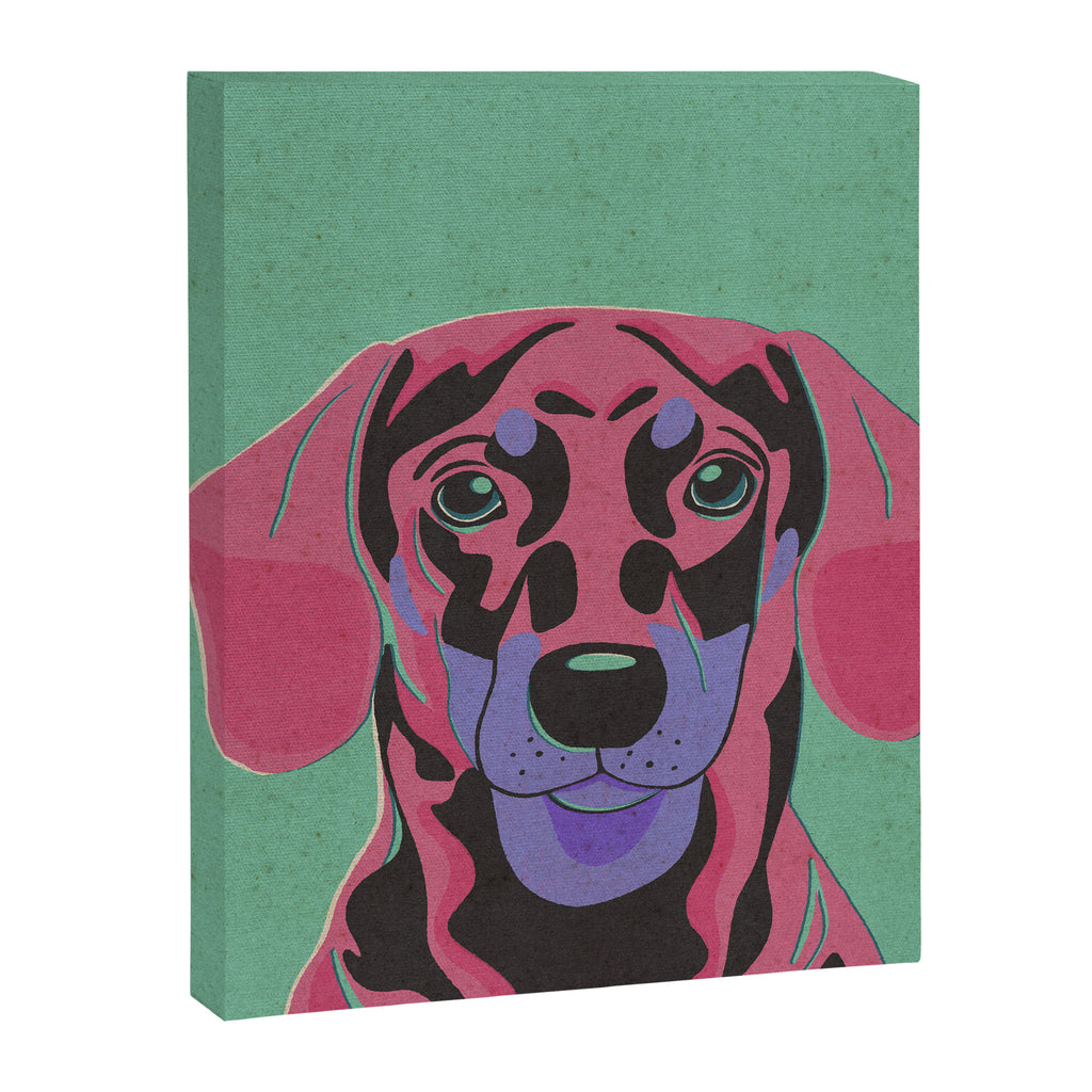 Abstract Dachshund in Pink and Purple Canvas Print Gallery Image 8
