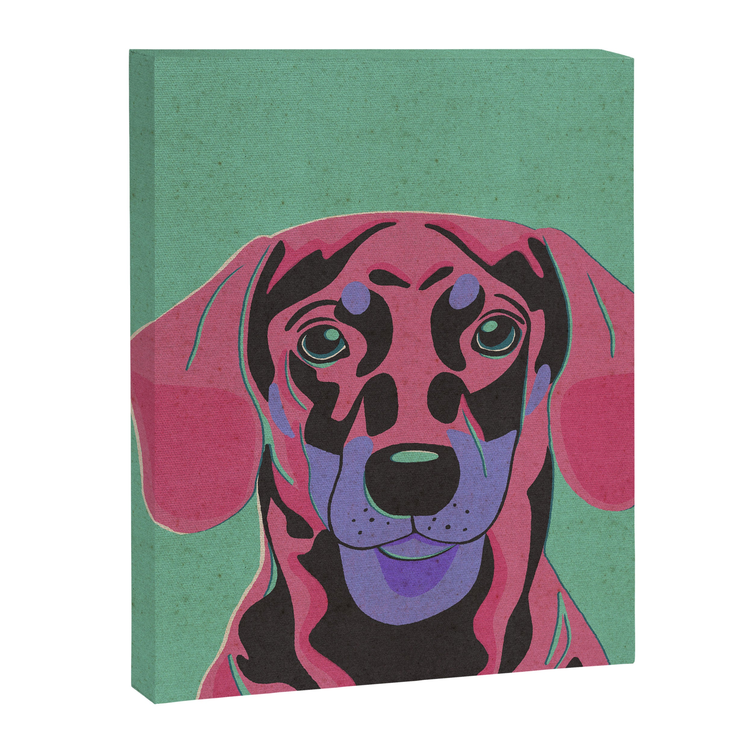 Abstract Dachshund in Pink and Purple Canvas Print Gallery Image 8