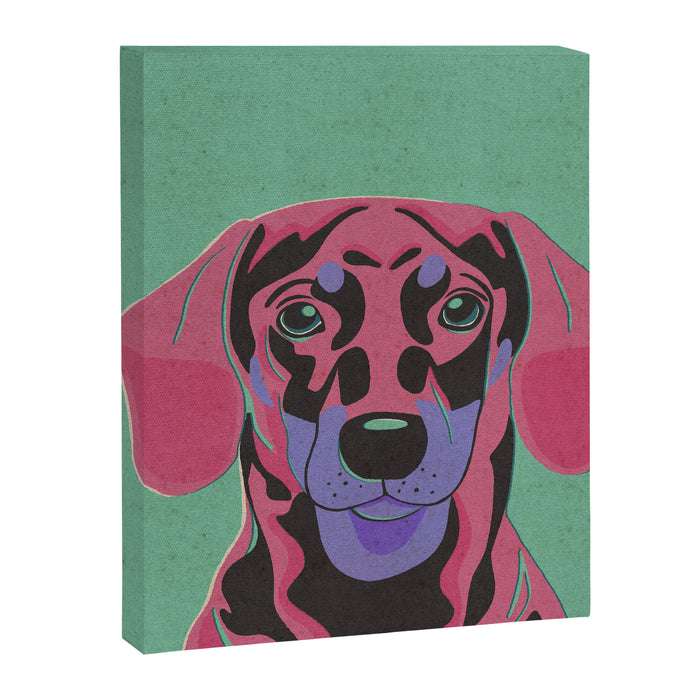 Abstract Dachshund in Pink and Purple Canvas Print Gallery Image 1