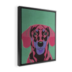 Abstract Dachshund in Pink and Purple Framed Canvas Print Gallery Image 2