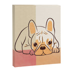 Adorable French Bulldog - Playful Dog Design in Neutral Tones Canvas Print Gallery Image 6