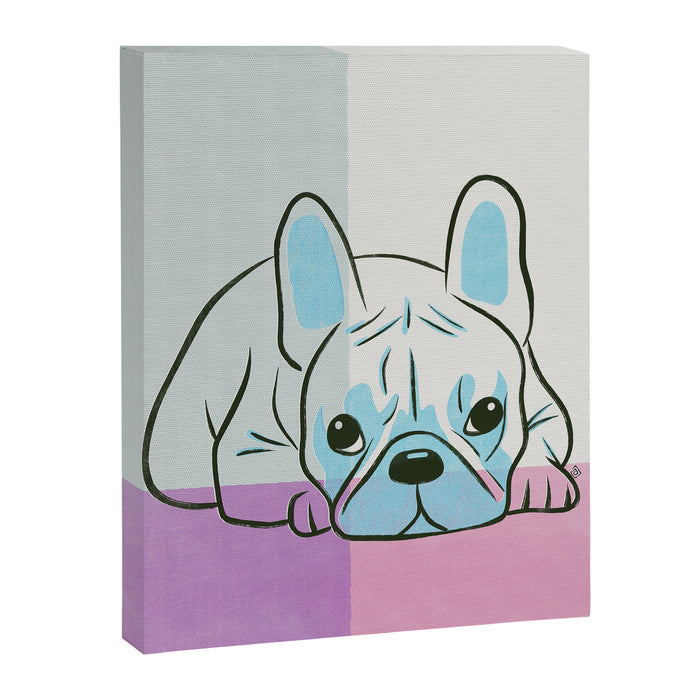 Adorable French Bulldog Puppy Artwork Canvas Print Gallery Image 1