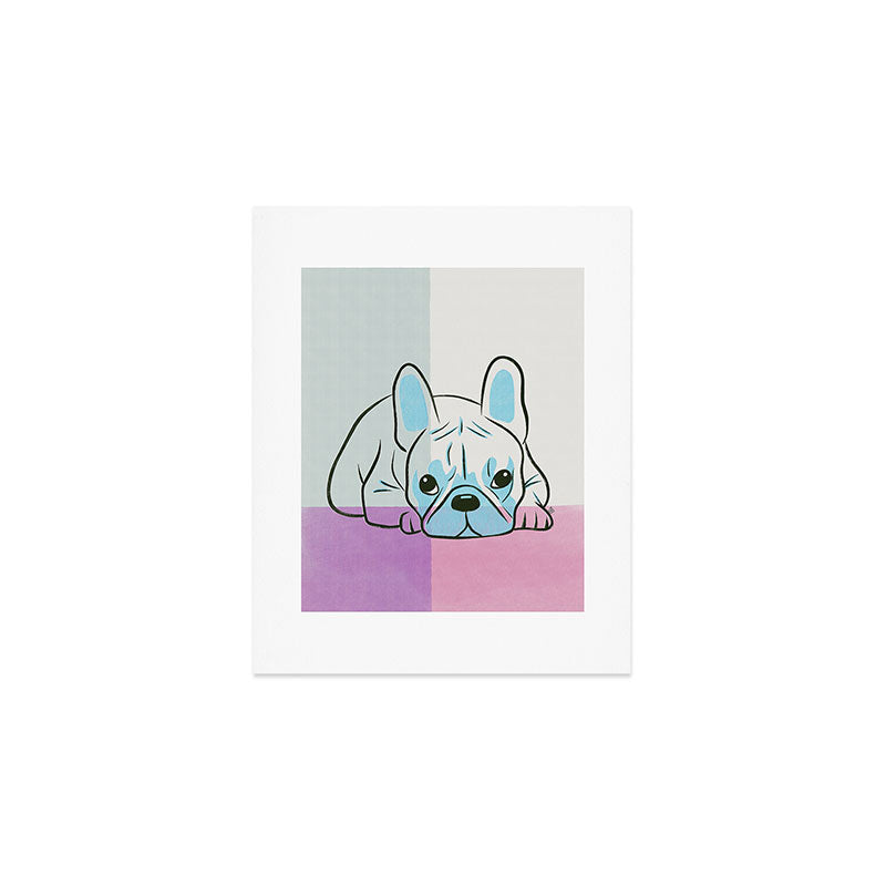 Adorable French Bulldog Puppy Artwork Art Print Gallery Image 1