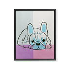 Adorable French Bulldog Puppy Artwork Framed Canvas Print Gallery Image 6
