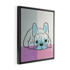 Adorable French Bulldog Puppy Artwork Framed Canvas Print Gallery Image 2