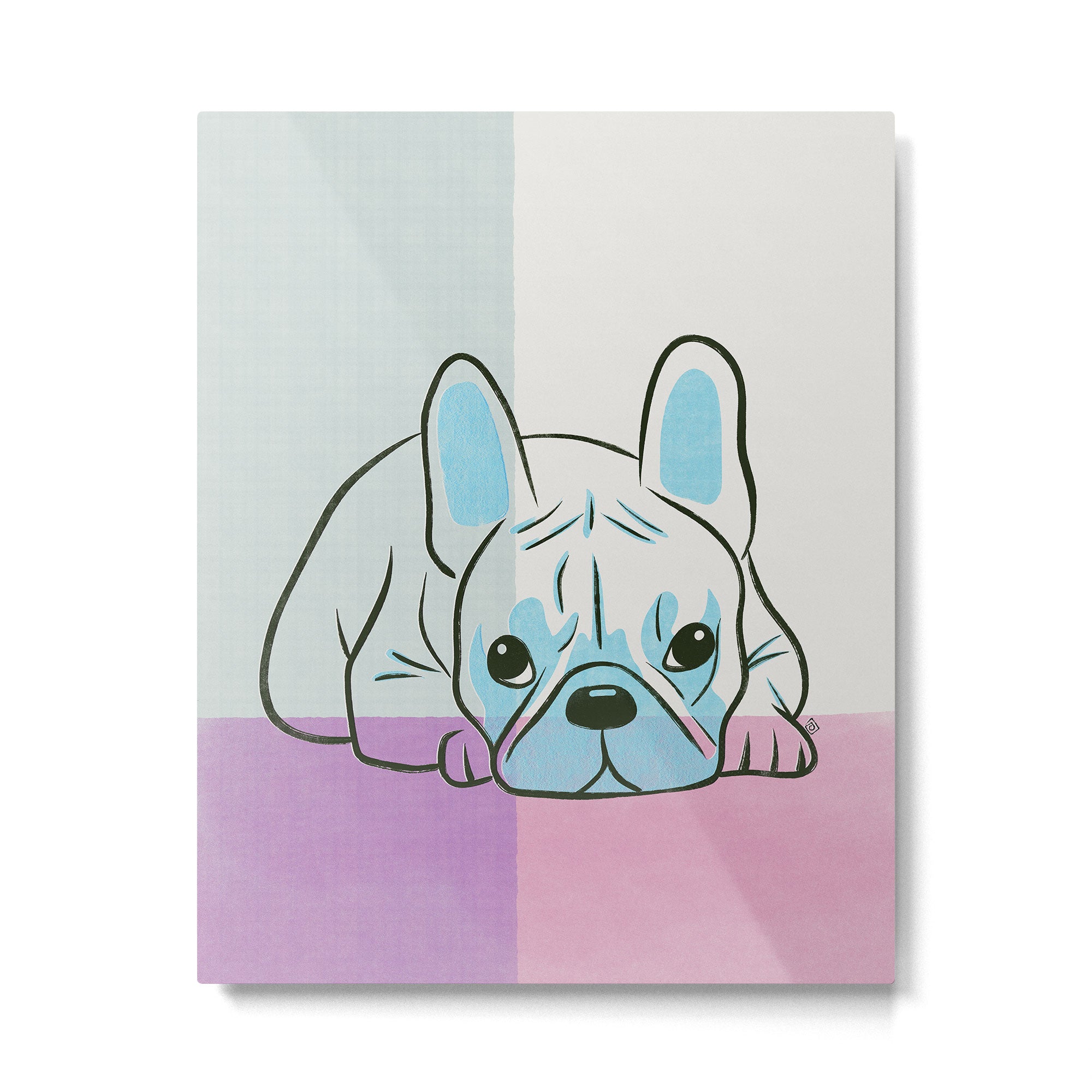 Adorable French Bulldog Puppy Artwork Metal Print Gallery Image 4