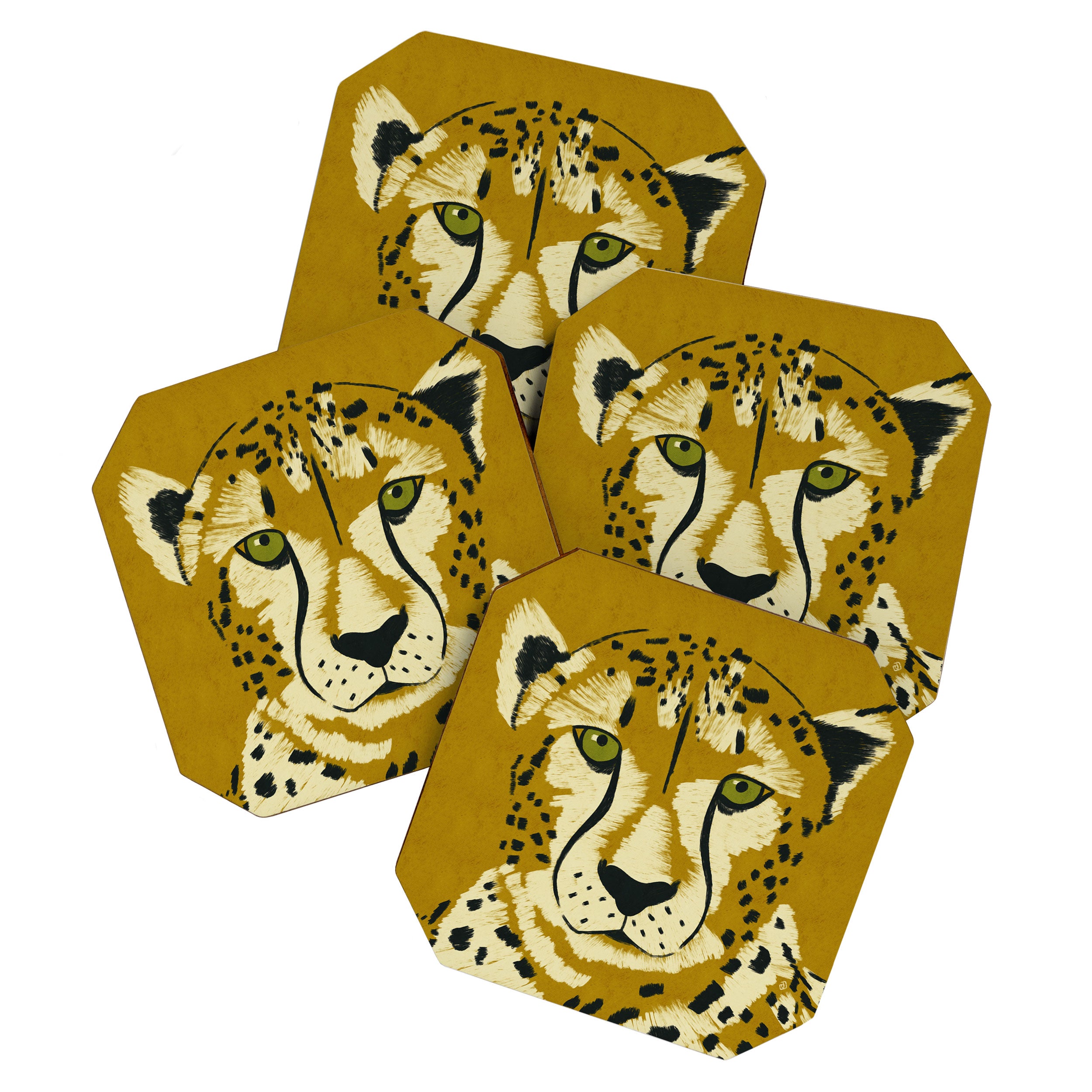 Big Cat Series - Cheetah Yellow Coaster Gallery Image 1