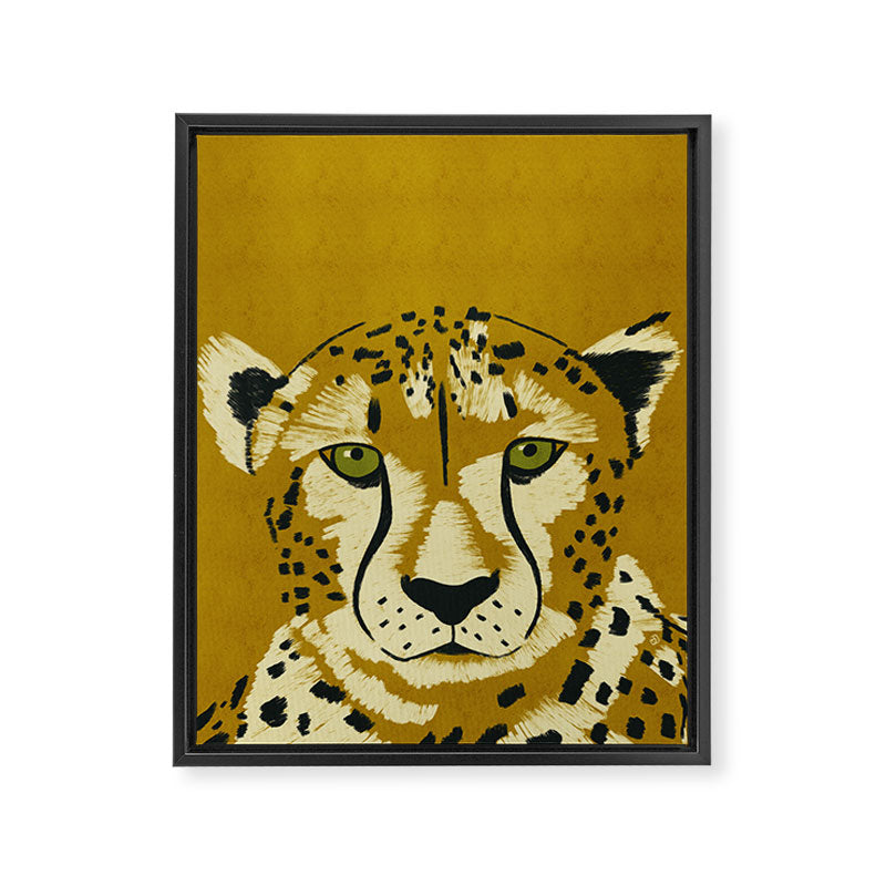 Big Cat Series - Cheetah Yellow Framed Canvas Print Gallery Image 8