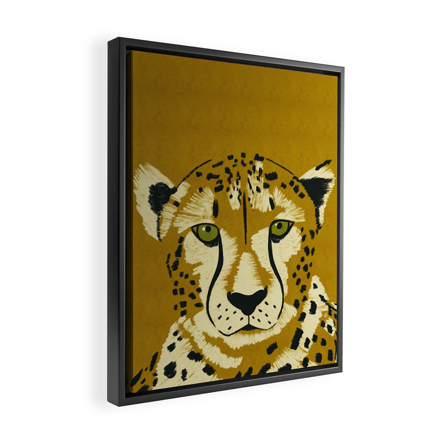 Big Cat Series - Cheetah Yellow Framed Canvas Print Gallery Image 2
