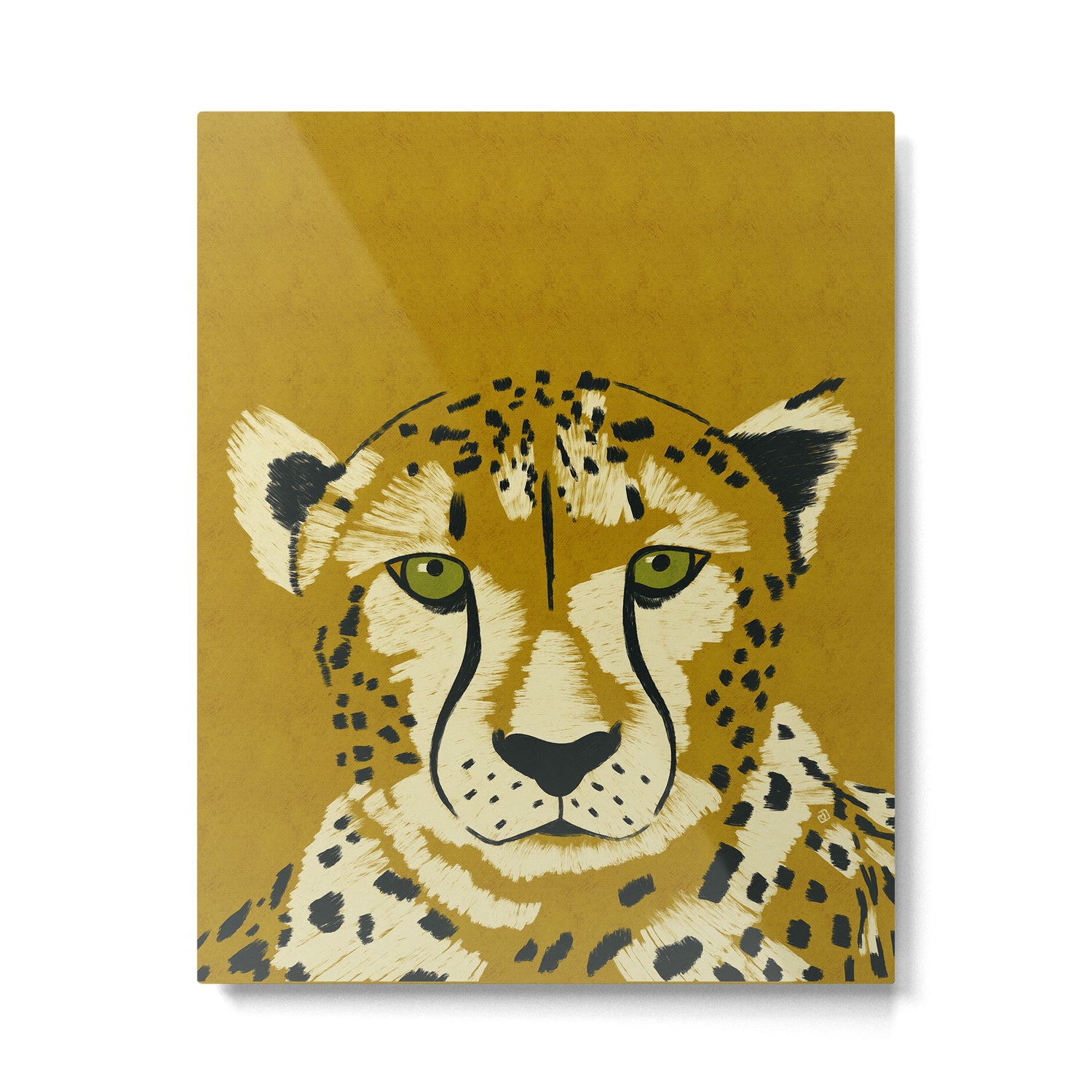 Big Cat Series - Cheetah Yellow Metal Print Gallery Image 6