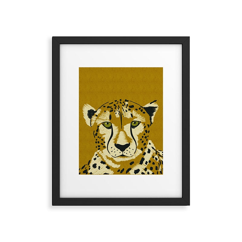 Big Cat Series - Cheetah Yellow Framed Art Print Gallery Image 6